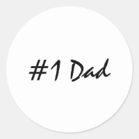 Nummer 1 Papa Trendy Classic Ronde Sticker
