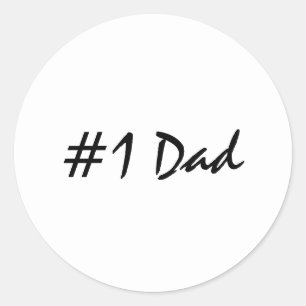 Nummer 1 Papa Trendy Classic Ronde Sticker