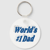 Nummer 1 Papa zee blauwe tekst Sleutelhanger (Voorkant)
