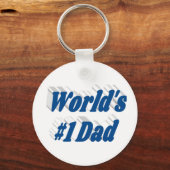 Nummer 1 Papa zee blauwe tekst Sleutelhanger (Achterkant)