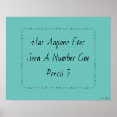 Nummer 1 potlood Poster (Voorkant)
