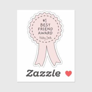 Nummer 1 prijs voor beste vriend - aangepaste naam sticker