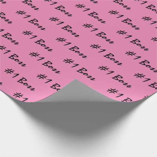 Nummer 1 Roze omlooppapier Cadeaupapier (Hoek)