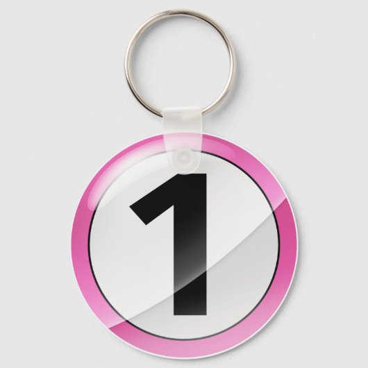 Nummer 1 roze Sleutelhanger (Voorkant)