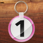 Nummer 1 roze Sleutelhanger (Voorkant)
