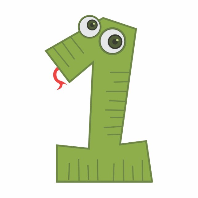 Nummer 1 slang staand fotobeeldje  (Voorkant)