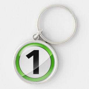 Nummer 1 Sleutelhanger groene premie