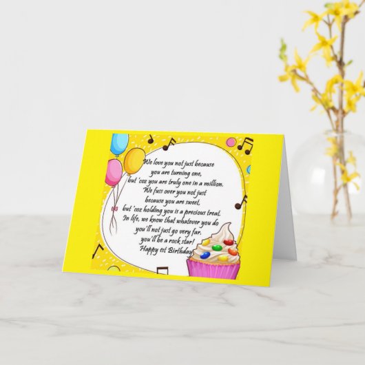 NUMMER 1 TWEEDE DAG WIL AAN NUMMER 1 BABY! KAART (Gele Bloem)