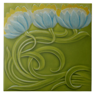 Nummer 1 van 3 Repo German Art Nouveau Jugendstil Tegeltje