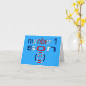 Nummer 1 zoon ( verjaardag van de zoon ) kaart (Gele Bloem)