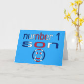 Nummer 1 zoon ( verjaardag van de zoon ) kaart (Gele Bloem)