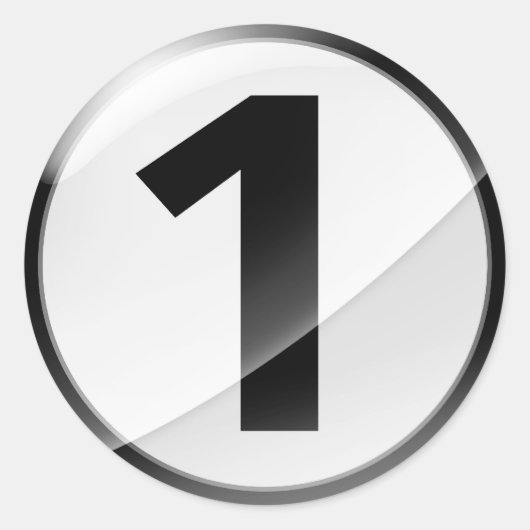 Nummer 1 Zwarte sticker (Voorkant)