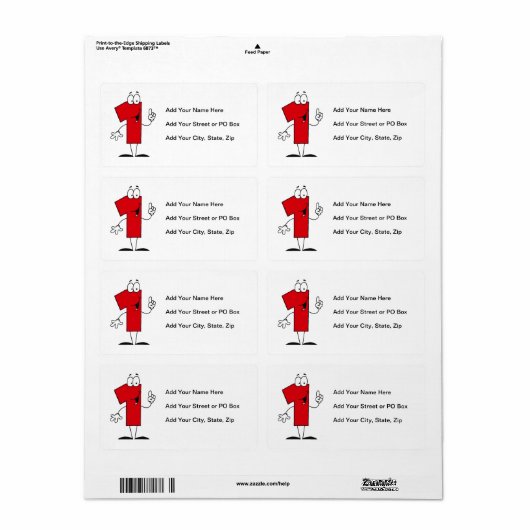 Nummer 1e Verjaardag T shirten en geschenken Etiket (Full Sheet)