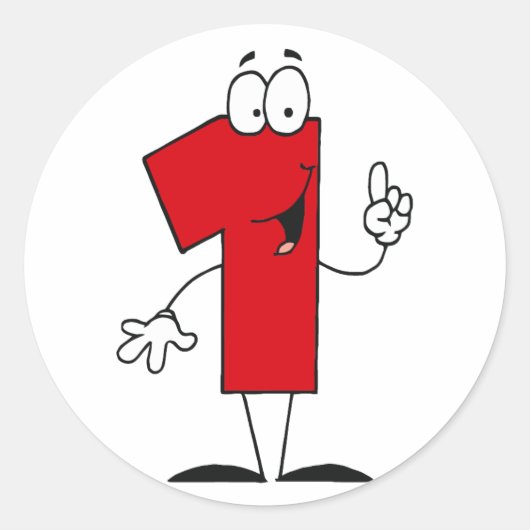 Nummer 1e Verjaardag T shirten en geschenken Ronde Sticker (Voorkant)