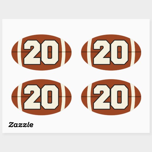 Nummer 20 Football Sticker (Vel)