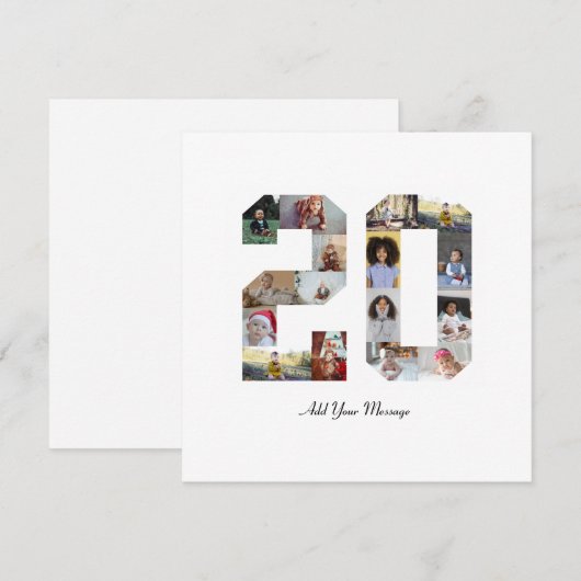 Nummer 20 Fotocollage Feestdagenkaart (Voorkant / Achterkant)