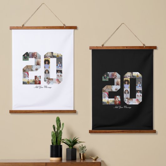 Nummer 20 Fotocollage Hangend Wandkleed (Asymmetrisch)
