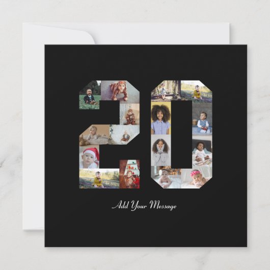 Nummer 20 Fotocollage Kaart (Voorkant)