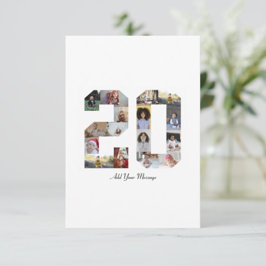 Nummer 20 Fotocollage Kaart (Staand voorkant)