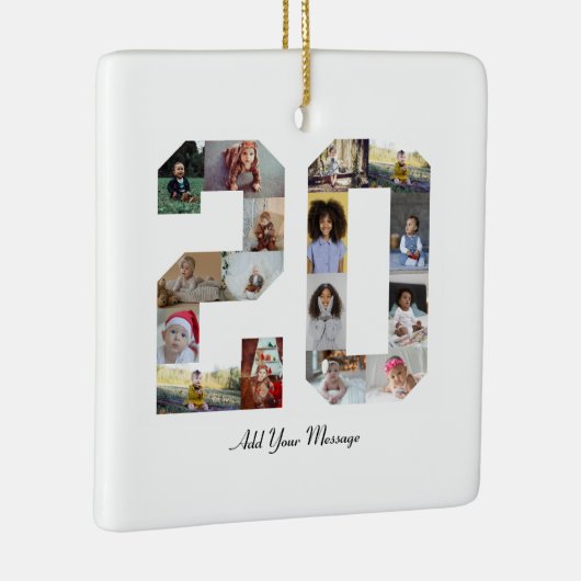 Nummer 20 Fotocollage Keramisch Ornament (Rechts)