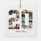 Nummer 20 Fotocollage Keramisch Ornament (Achterkant)