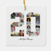 Nummer 20 Fotocollage Keramisch Ornament (Voorkant)