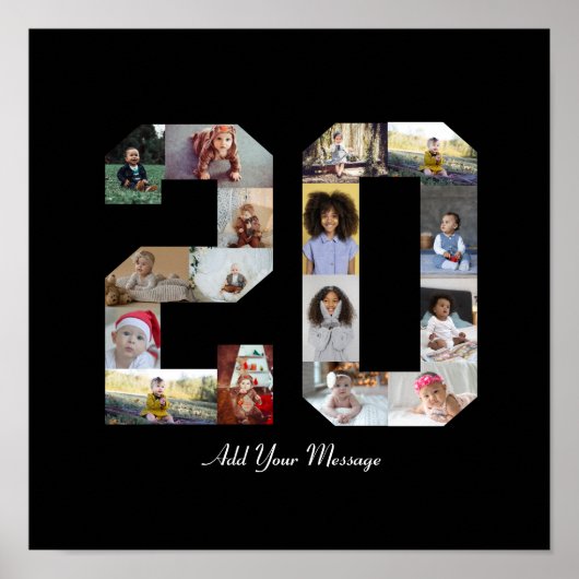 Nummer 20 Fotocollage Poster (Voorkant)