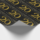 Nummer 20 Glitter Gold Jubileum Wrapping Paper Cadeaupapier (Hoek)