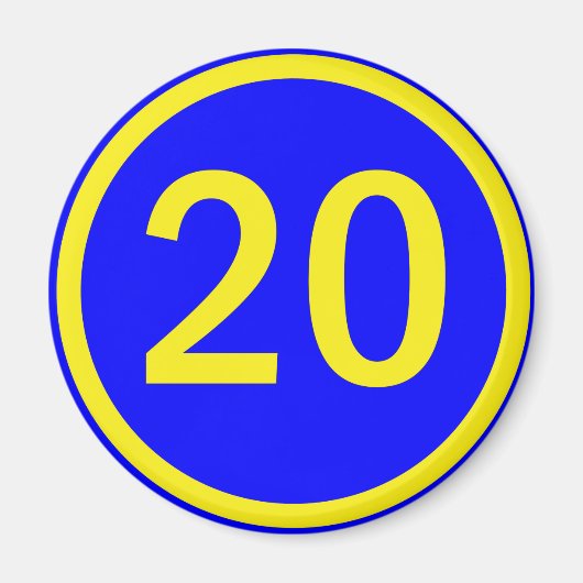 nummer 20 in een cirkel magneet (Voorkant)