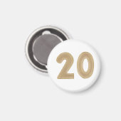 Nummer 20 in goud op magneten (Voorkant / Achterkant)