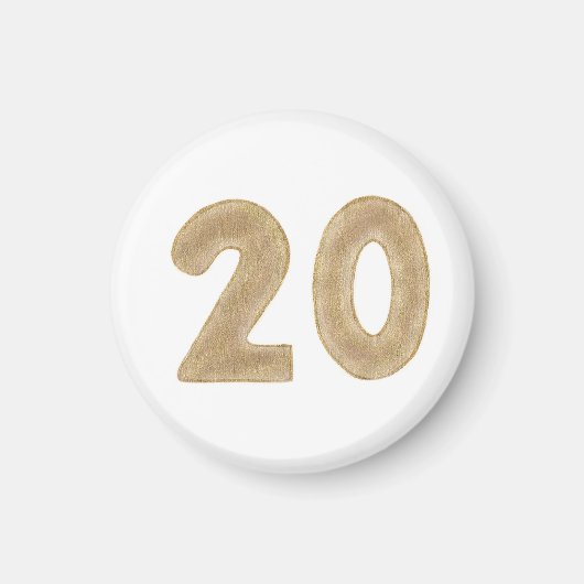 Nummer 20 in goud op magneten (Voorkant)