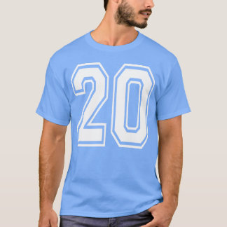 Nummer 20 Verjaardag Sportspeler retro T-shirt