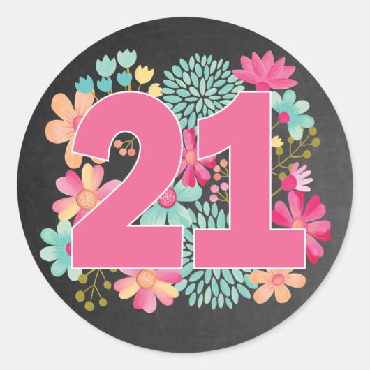 Nummer 21 21e Jubileum feest Ronde Sticker (Voorkant)