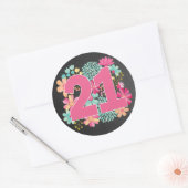 Nummer 21 21e Jubileum feest Ronde Sticker (Envelop)