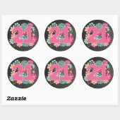 Nummer 21 21e Jubileum feest Ronde Sticker (Vel)