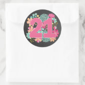 Nummer 21 21e Jubileum feest Ronde Sticker (Tas)