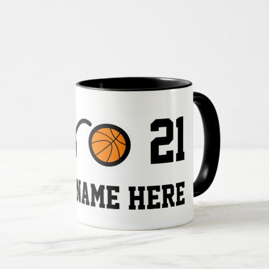 Nummer 21 basketbal mok |  (Voorkant rechts)