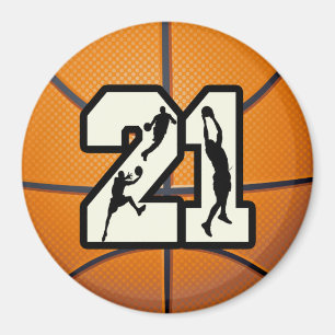 Nummer 21 Basketball Magneet