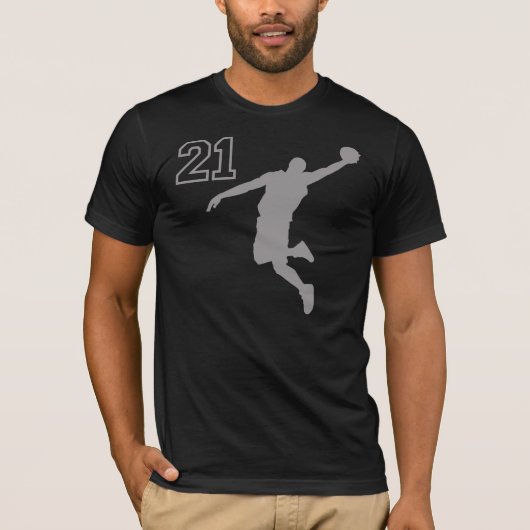 Nummer 21 Basketball Player T-shirt (Voorkant)