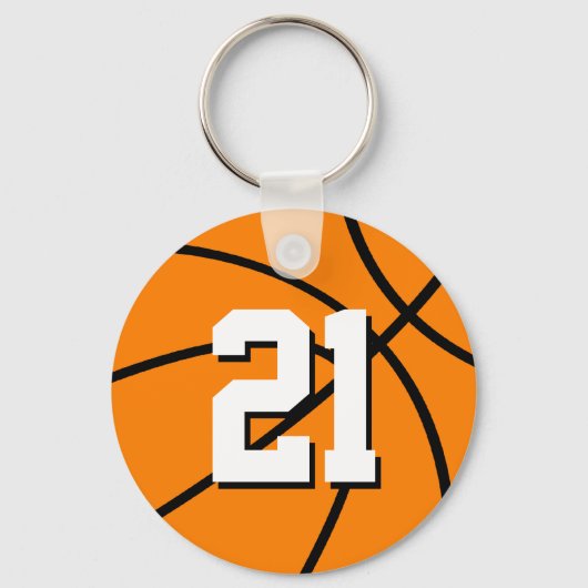 Nummer 21 basketbalsleutelhanger | sleutelhanger (Voorkant)