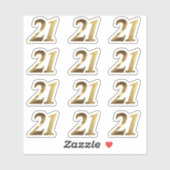 Nummer 21 Faux Gold 21st Jubileum Sticker (Vel)