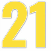 Nummer 21 Goud en witte sticker (Voorkant)