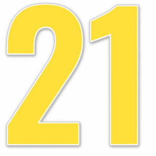 Nummer 21 Goud en witte sticker
