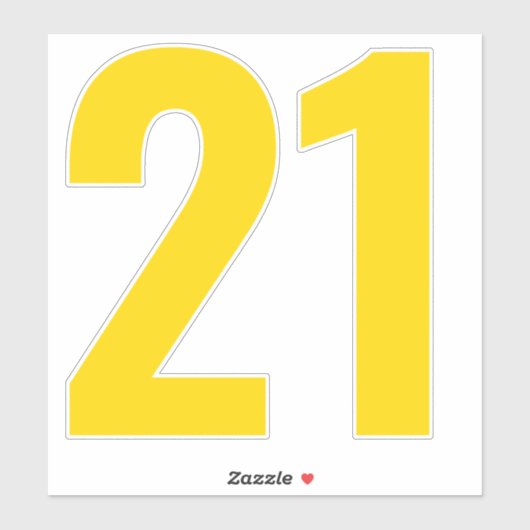 Nummer 21 Goud en witte sticker (Vel)