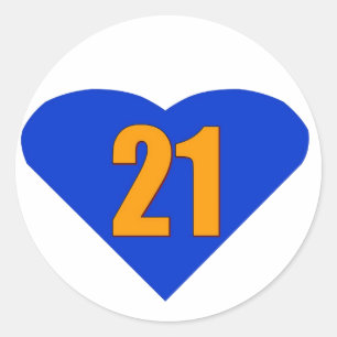 Nummer 21 ronde sticker