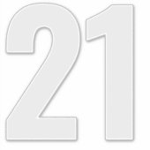 Nummer 21 Zilvergrijs en witte sticker (Voorkant)