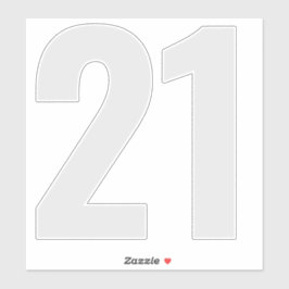 Nummer 21 Zilvergrijs en witte sticker