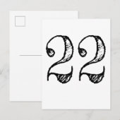 Nummer 22 - 22 Manuscript Géant Uitnodiging Briefkaart (Voorkant / Achterkant)