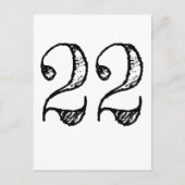 Nummer 22 - 22 Manuscript Géant Uitnodiging Briefkaart (Voorkant)