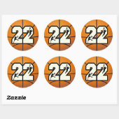 Nummer 22 Basketball Ronde Sticker (Vel)